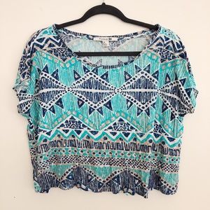 Geometric pattern crop top